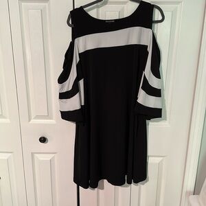 Nina Leonard Black and White Dress